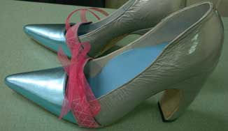 Silver, skyblue, Pink designer pump